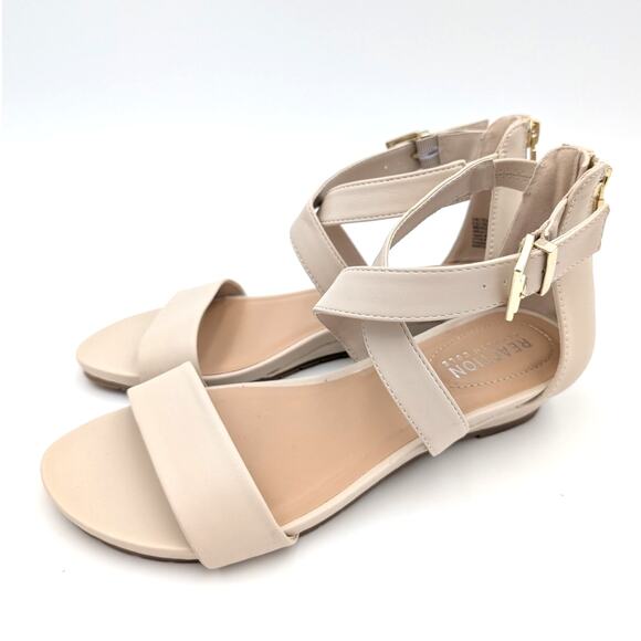 Reaction Kenneth Cole Great Cross Wedge Sandal Women's Cream Size US5.5 EU35.5 - Picture 1 of 10